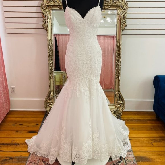 Morillee Wedding Dress, White Wedding Dress, Lace Mermaid Dress, Wedding Gown - Picture 1 of 11